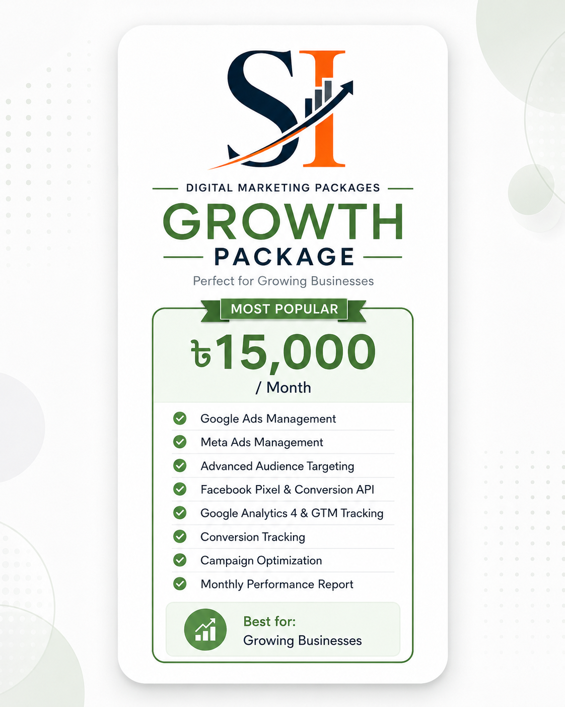 Ready to grow your business with smarter digital marketing? Choose the package that fits your goals, or contact me for a personalized strategy tailored to your business.